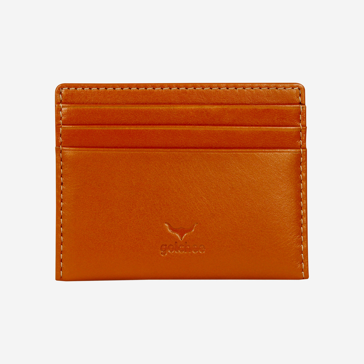 Card Holder RFID Blocked Full Grain Premium Leather Tan Jqork